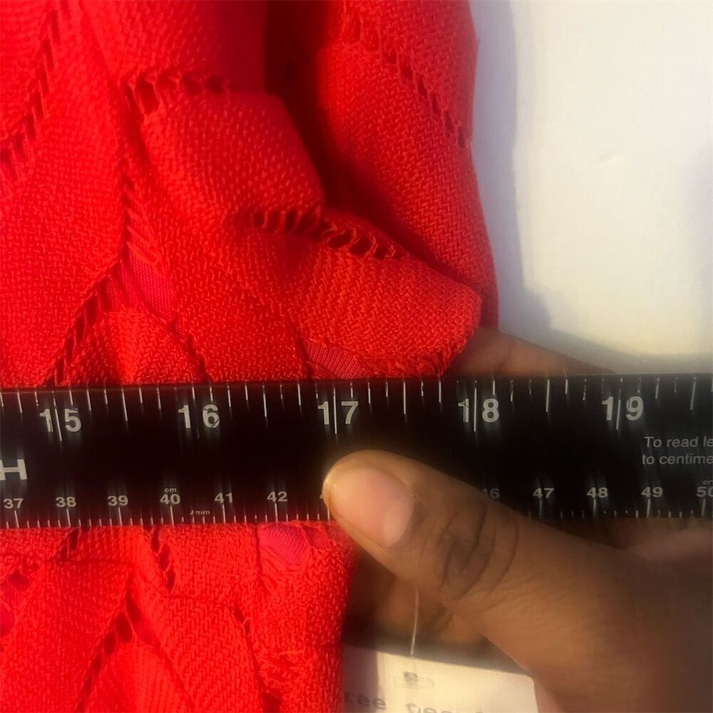 Free People Wild Thing Red Crochet Eyelet Long Sleeve Dress Size L NWT - Picture 8 of 9